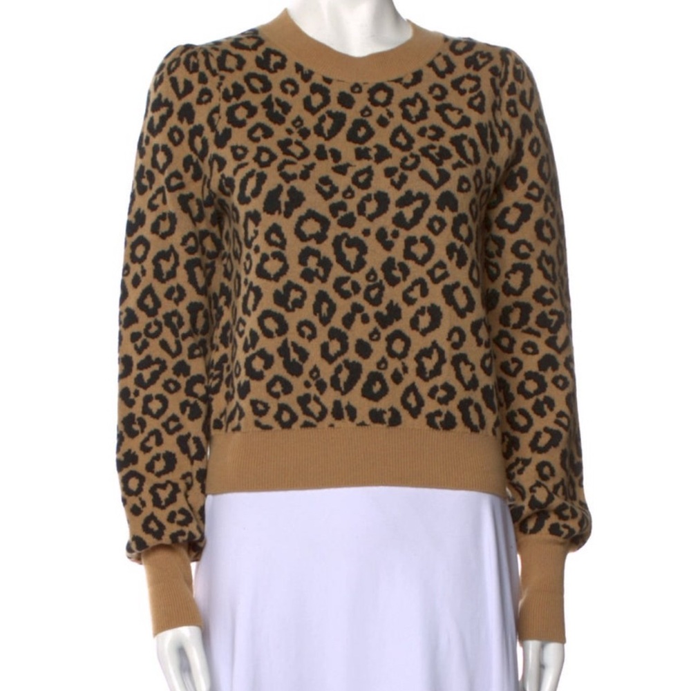 Veronica Beard Leopard Print Sweater - Brown and Black